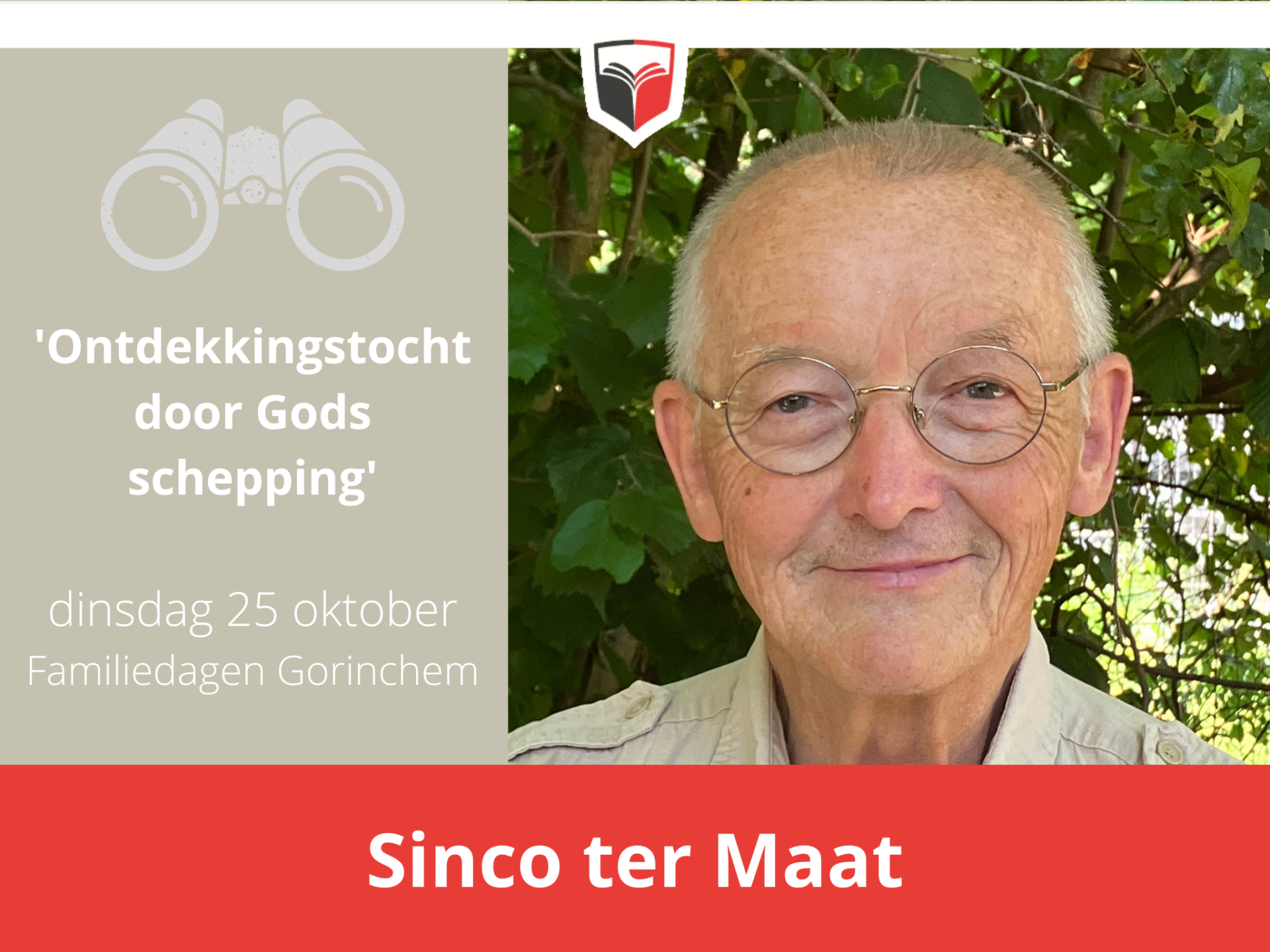 Een Headerfoto van een oude man met een bril op, Sinco ter Maat