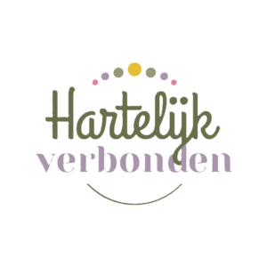 Logo van Hartelijk verbonden met kleurrijke stippen