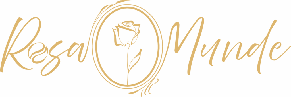 Gouden logo van Rose Unique met roos