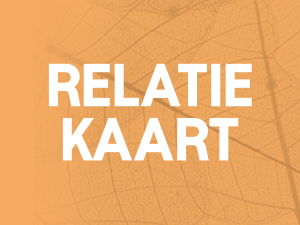Oranje achtergrond met tekst Relatiekaart