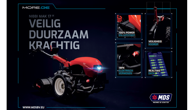 de Nieuwe NIBBI MAK17s GE, de tweewielige trekker op ACCU gelectrificeerd door MDS