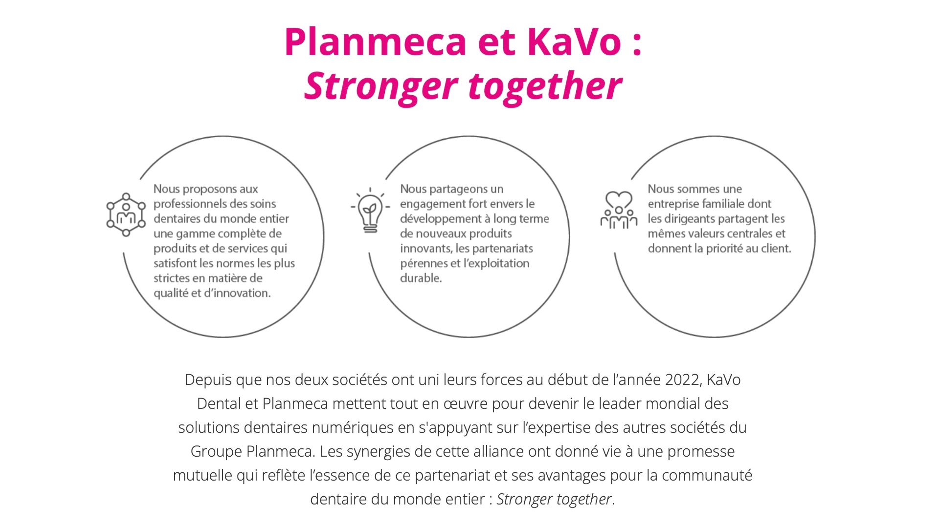 Planmeca et KaVo : Stronger together