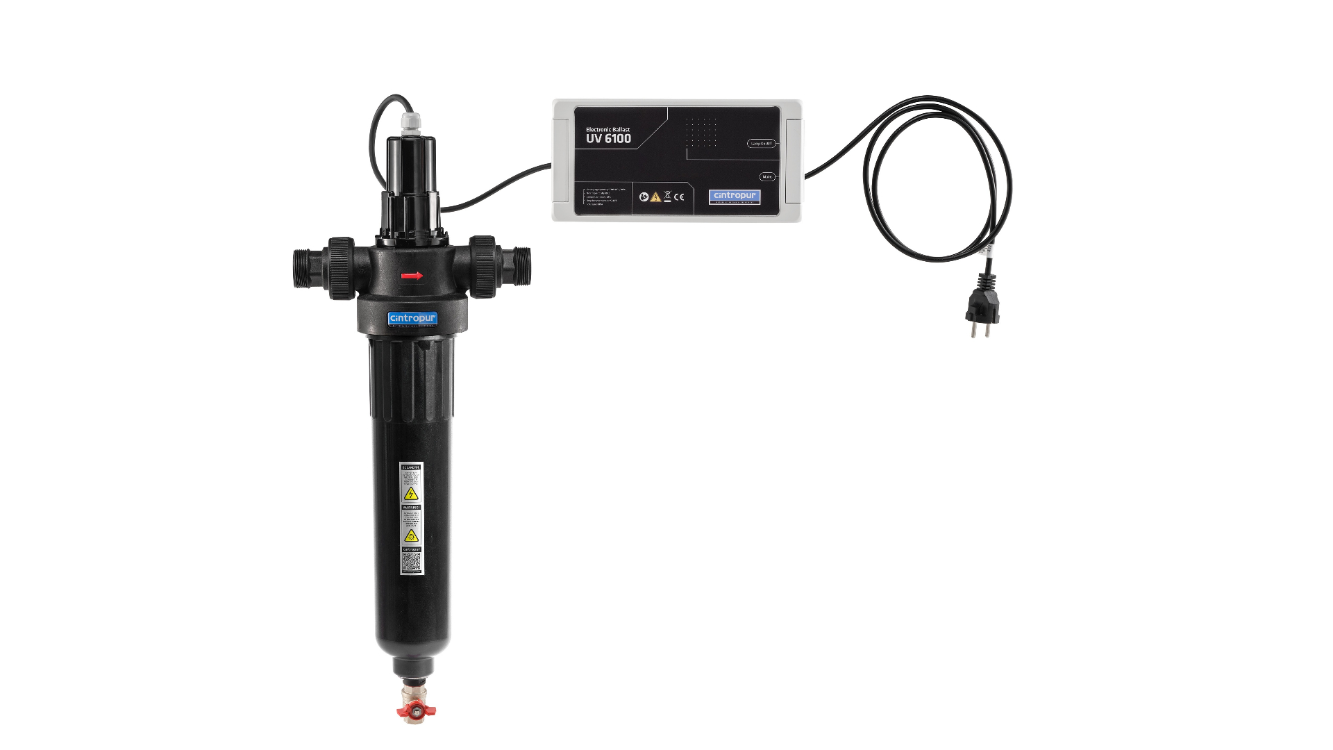 UV sterilisator voor gemeenschappen debiet 5.5m³/u bij 25mJ/cm²