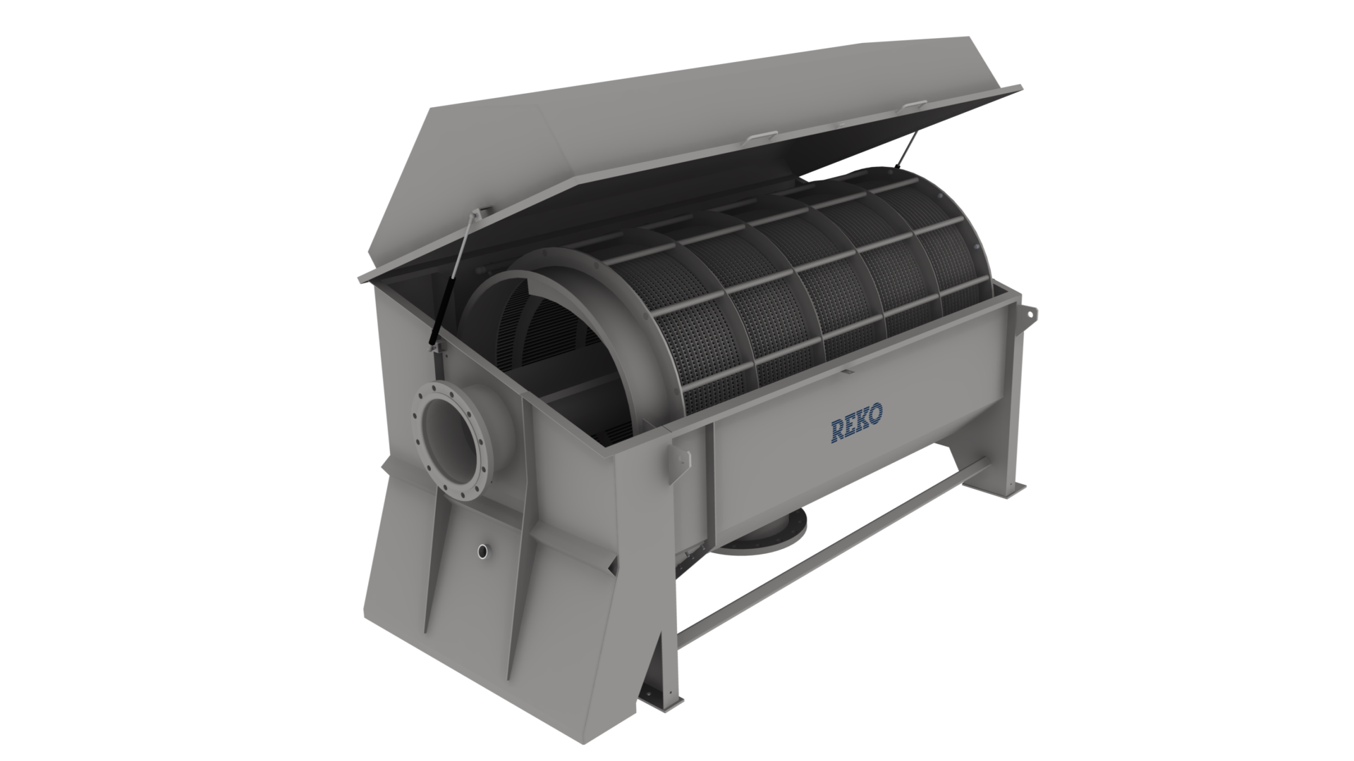 Inwendig gevoede trommelzeef