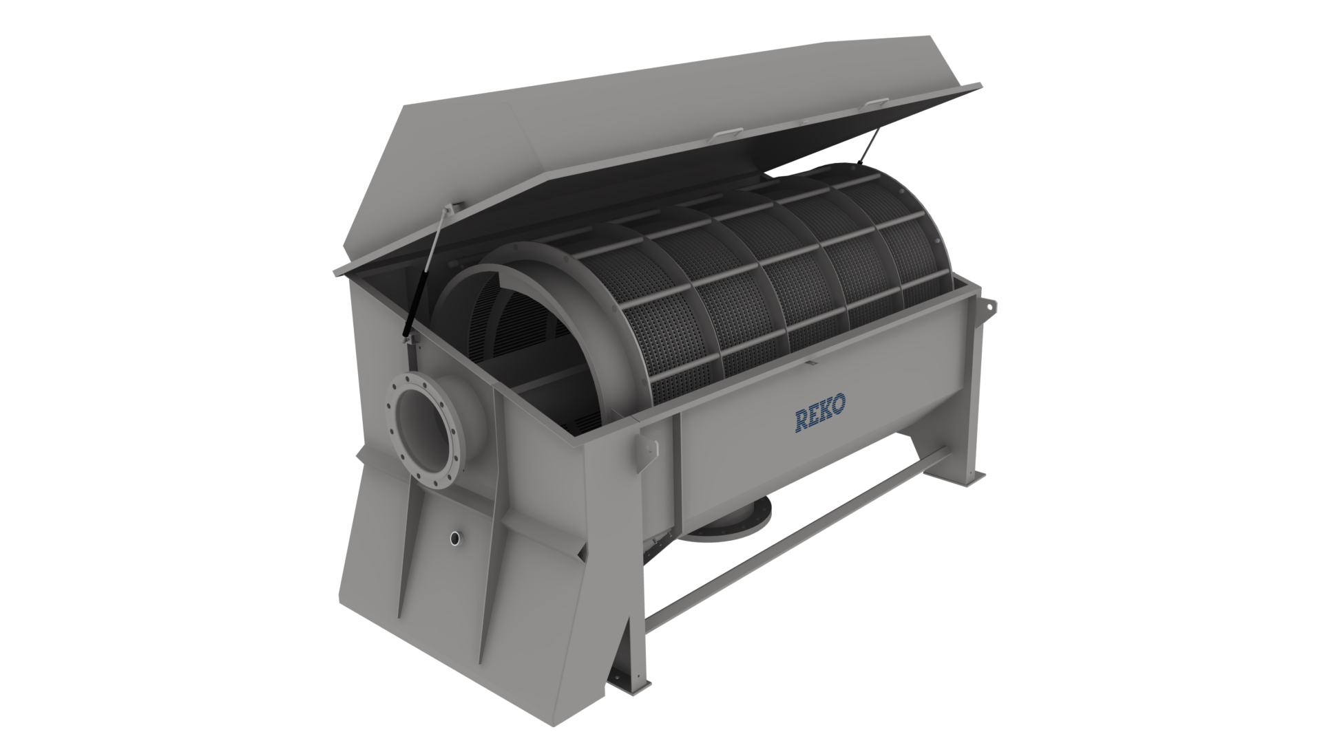 Internally-fed drum screen