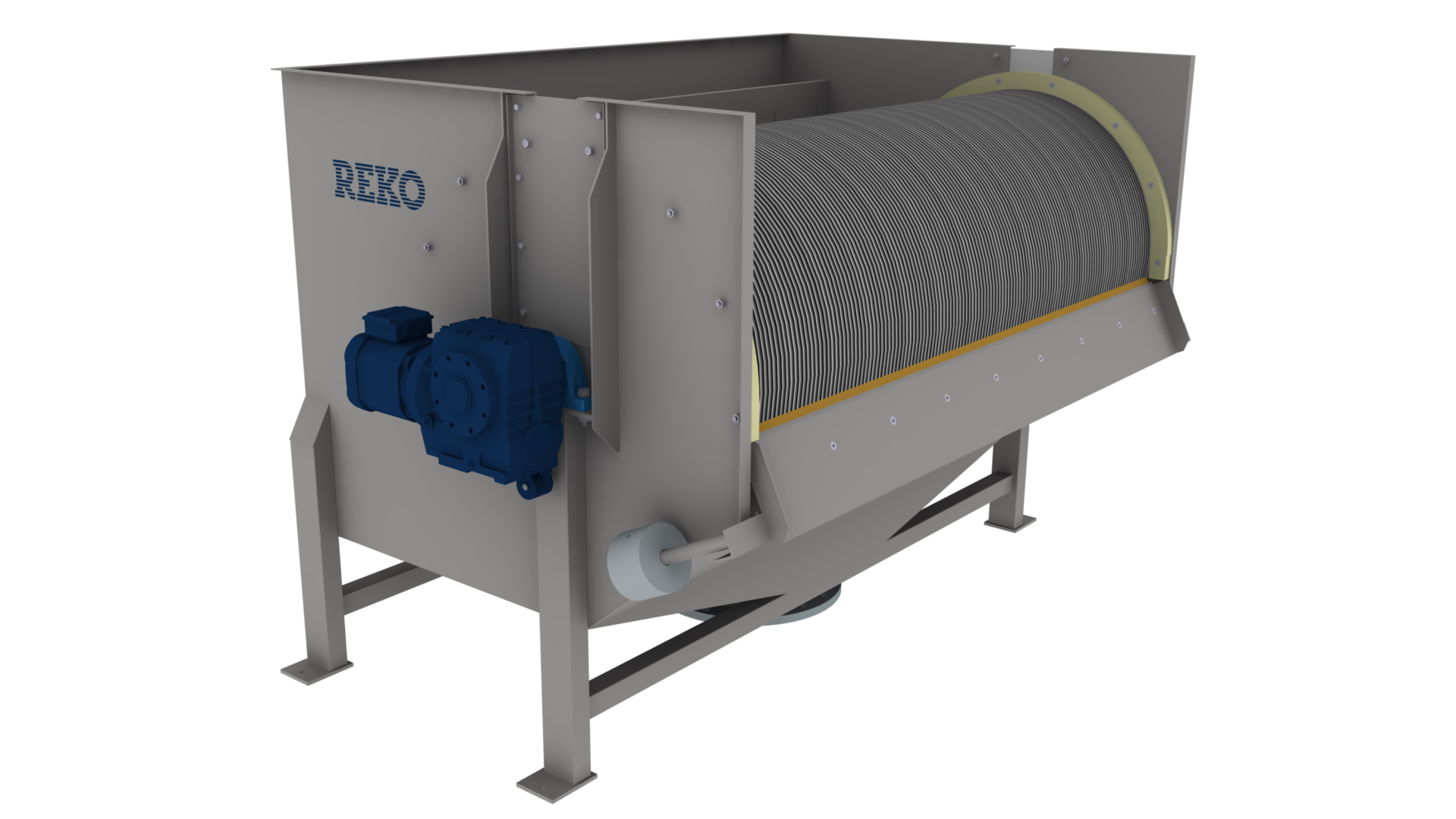 Externally-fed drum screen