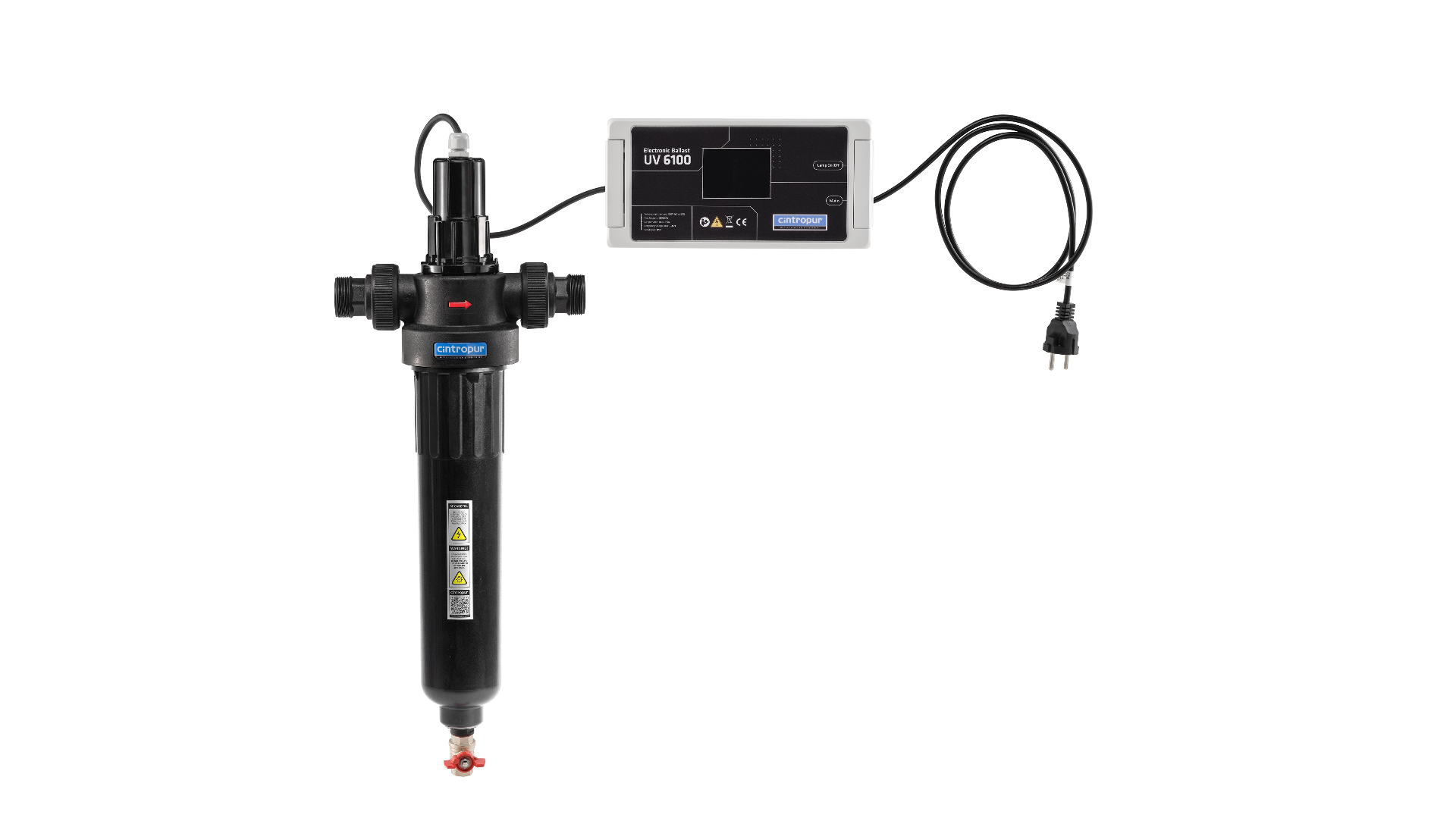 UV sterilizer with 60W lamp. Maximum flow rate of 5.5m³/h.