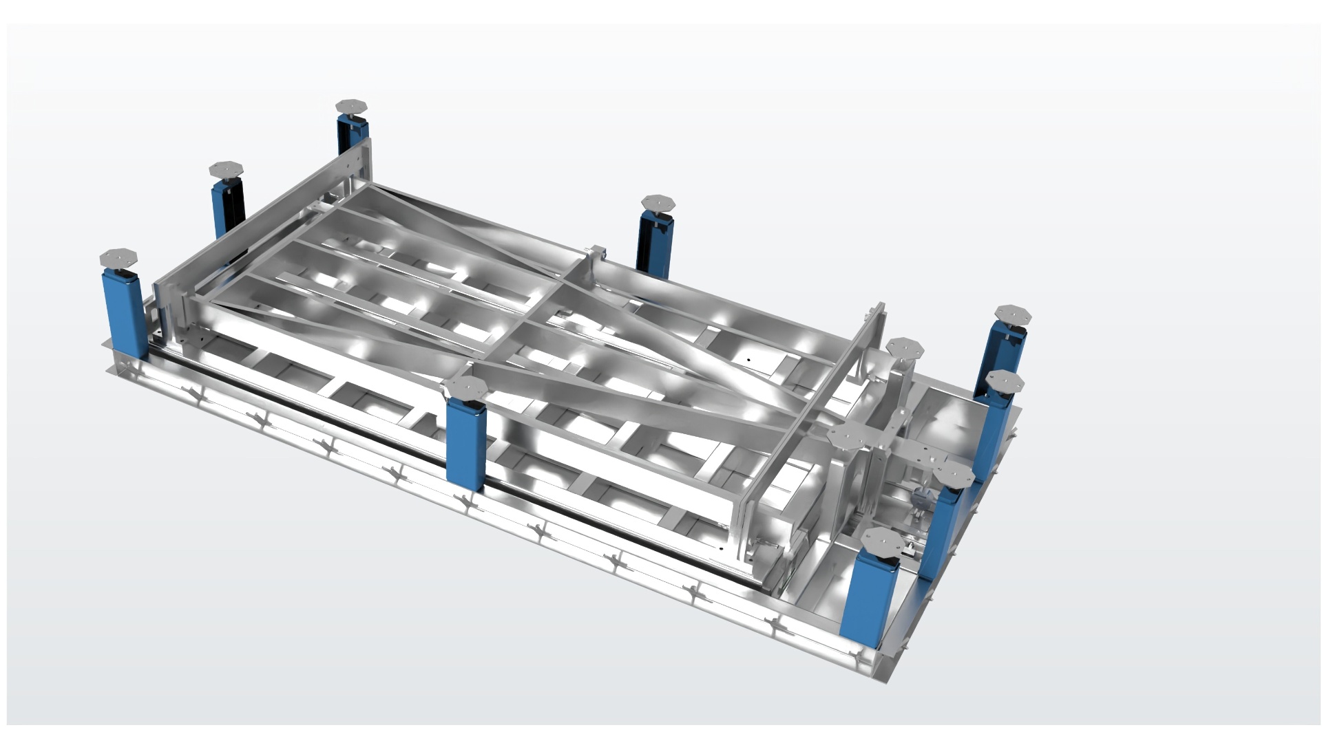 Hybride weegschaal, Voor robuuste omgevingen 1 loadcell centraal gemonteerd.