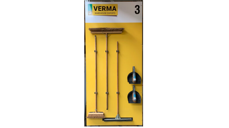 Panneau point propreté 5S avec ombres à outils