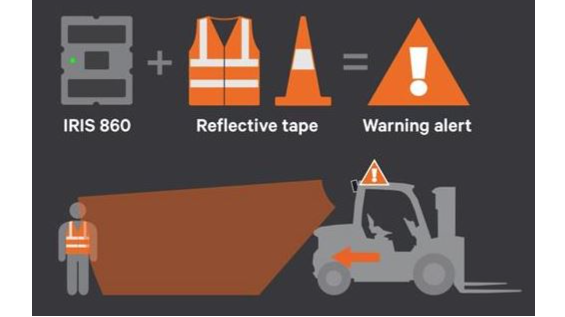 SEEN SAFETY IRIS™860 SENSOR ACHTERUITRIJDETECTIE VOOR HEFTRUCKS EN GRONDVERZETMACHINES