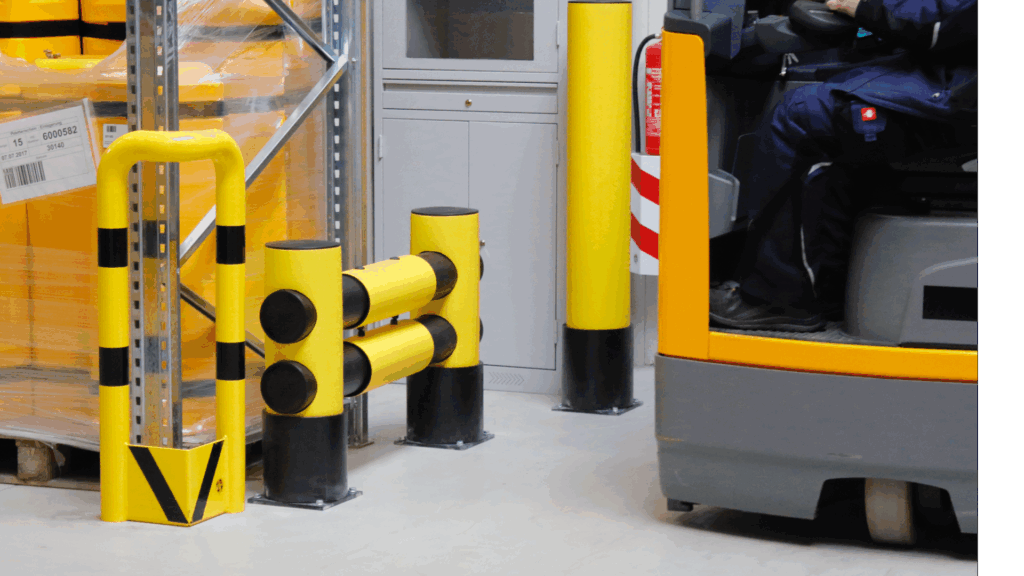 Barrière flexible en bout de rack