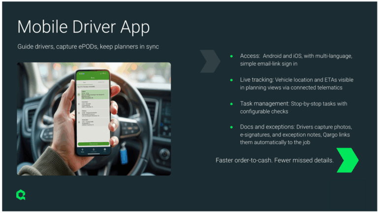 Mobile driver app