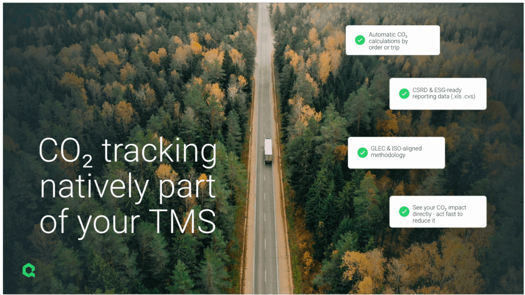 CO₂ tracking natively part of your TMS