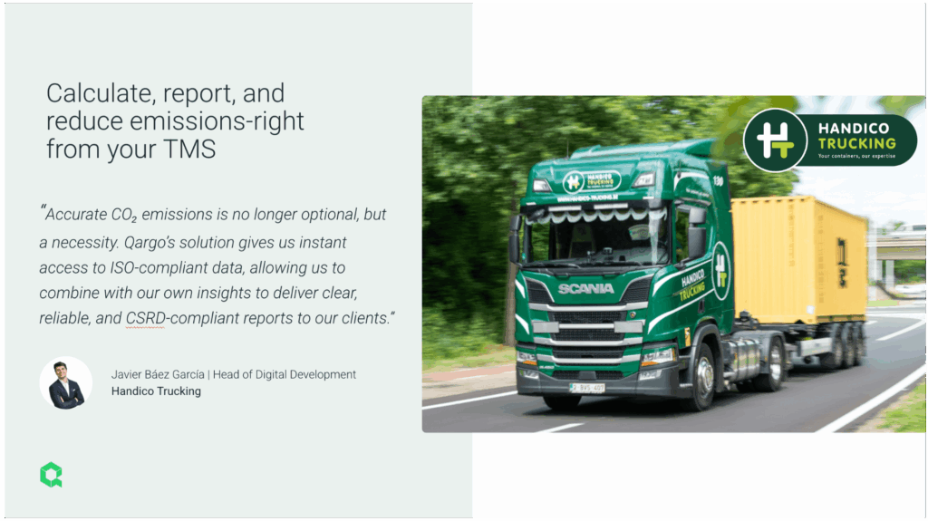 Calculate, report, and reduce emissions-right from your TMS