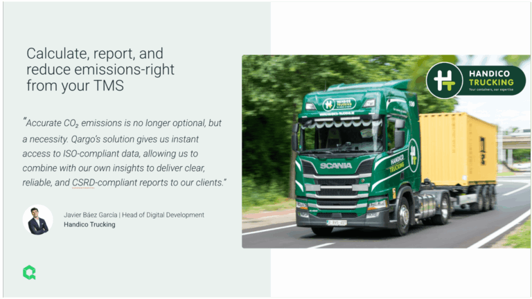 Calculate, report, and reduce emissions-right from your TMS