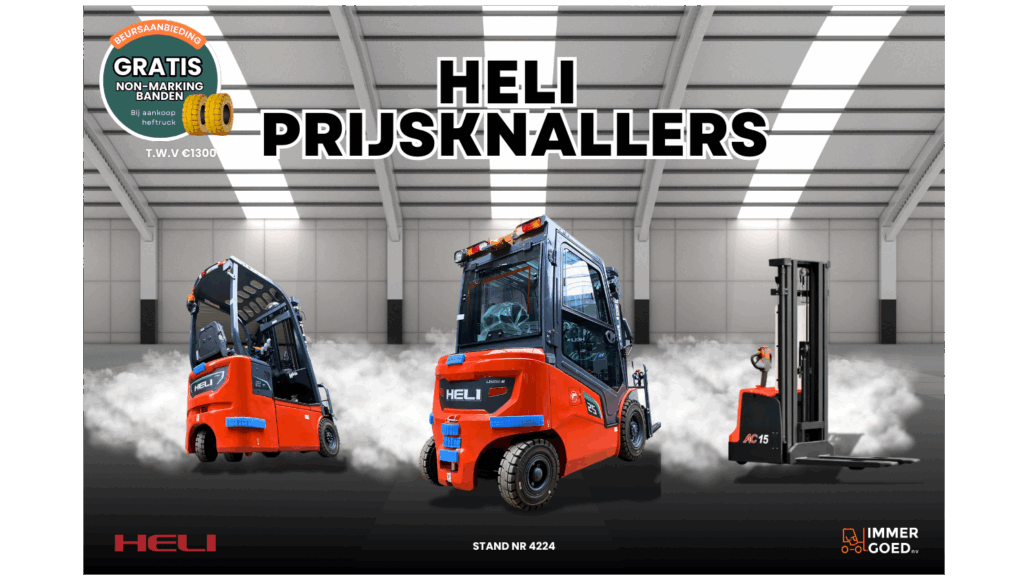 Free non-marking tires with the purchase of a new HELI forklift at Transport & Logistics 202