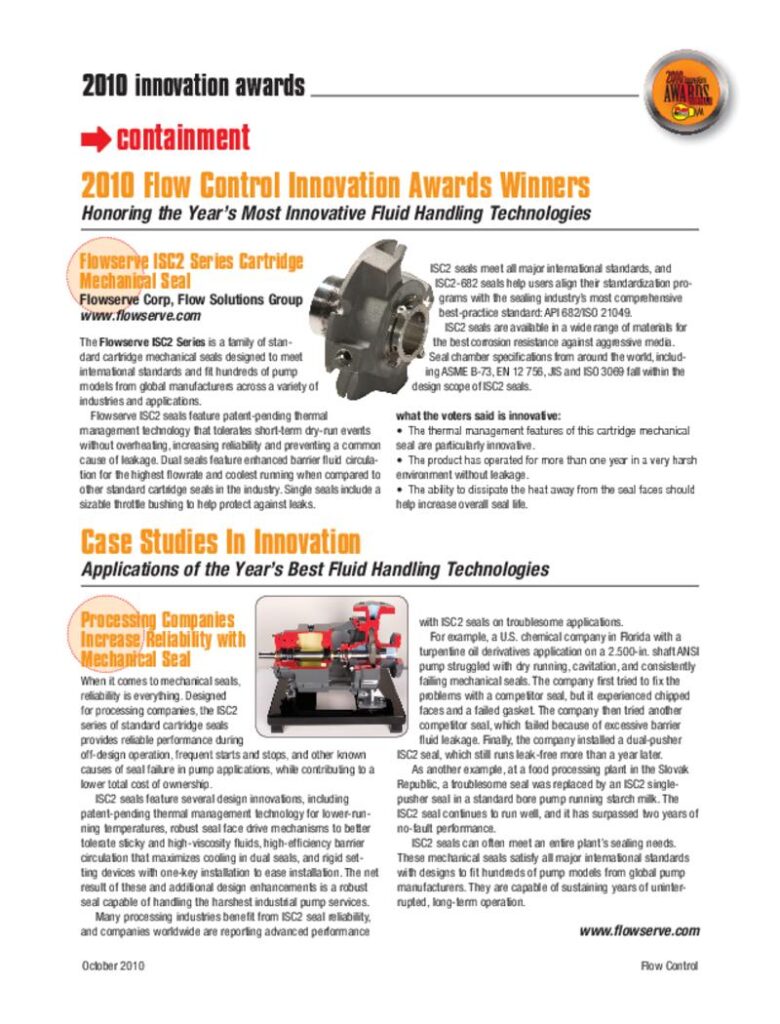 ISC2-serie Innovative standard cartridge seal