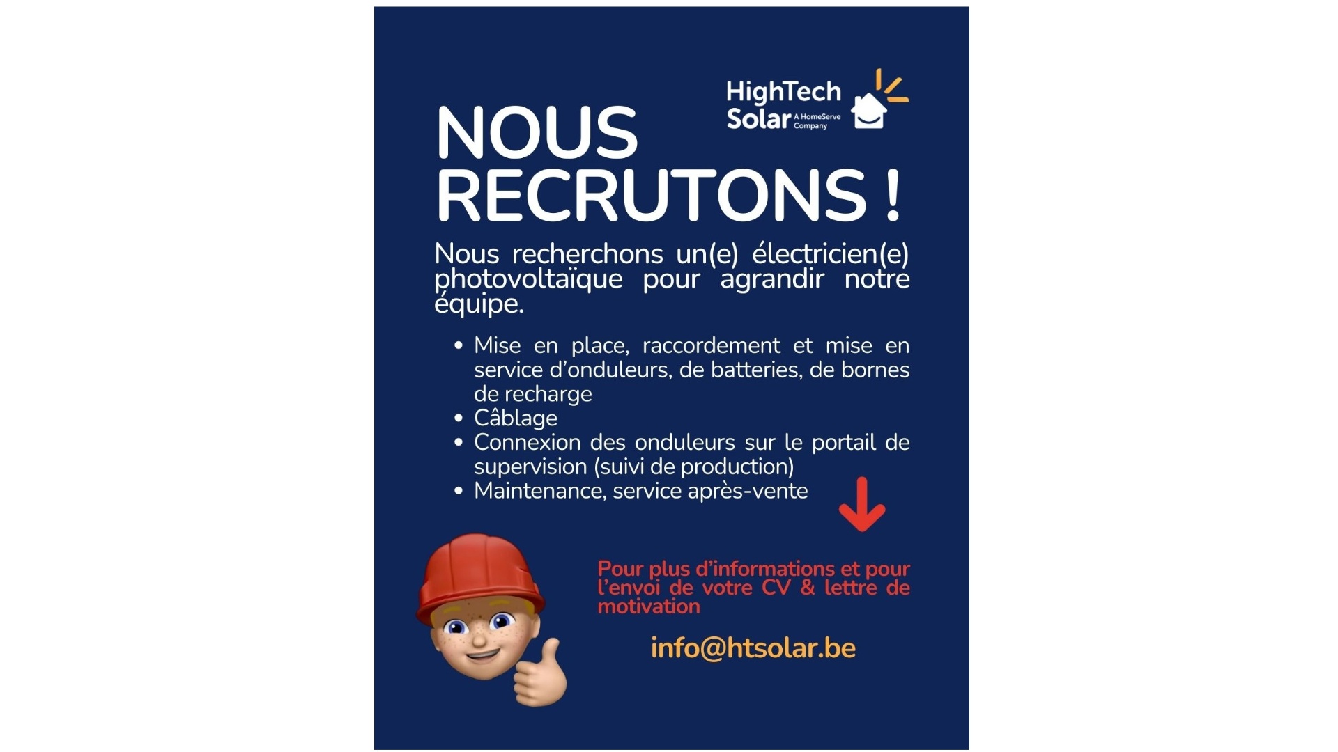 Tu es électricien(ne) et tu veux rejoindre une équipe sympa, motivée et tournée vers l’avenir ?