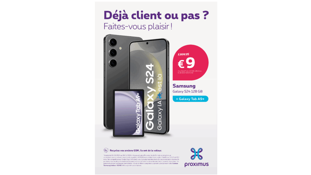 Le Samsung Galaxy S24 + une tablette à 9€ !