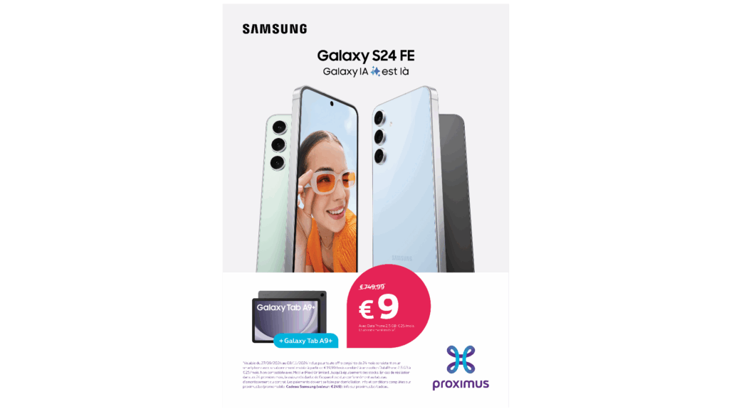 Le Samsung Galaxy S24 FE à 9€ !