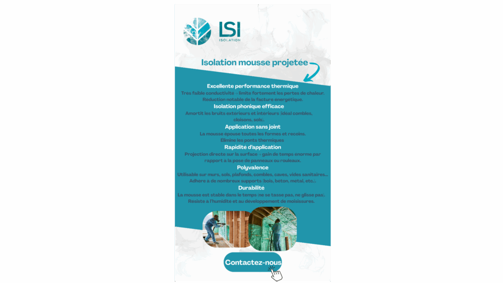 Isolation mousse projetée