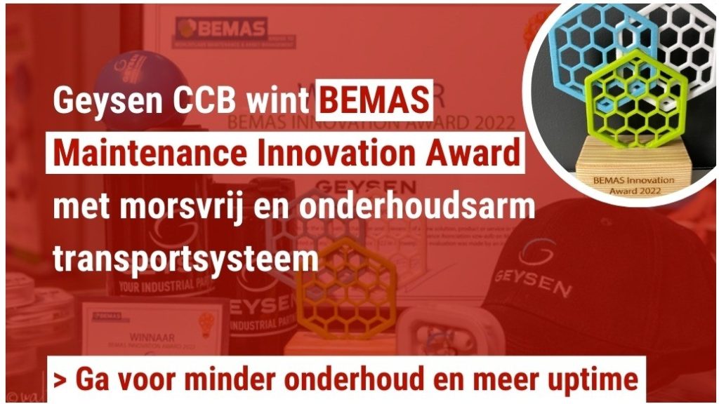 Geysen wint de BEMAS Maintenance Innovatie Award