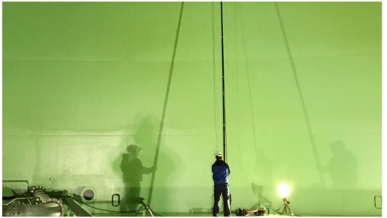 Cspect Thickness UT measurements and visual inspections at height with the ALTUM telescopic pole system.