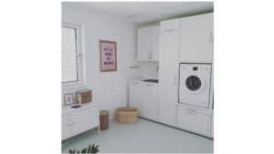 Witte wasmachine kast