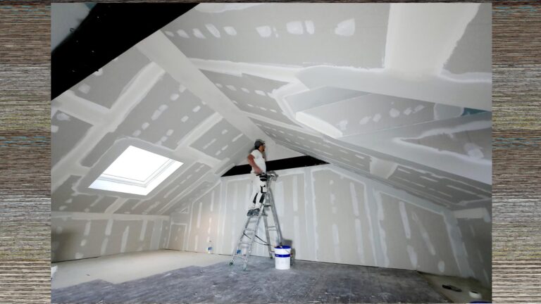 Volledige afwerking met structuur in metalstud en gipsplaten klaar om direct te schuilderen