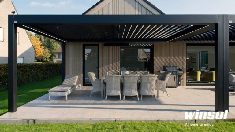 Terrasoverkapping met lamellen