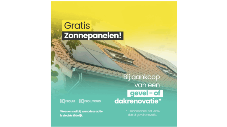 Gratis zonnepanelen bij aankoop van een dak of gevelrenovatie!