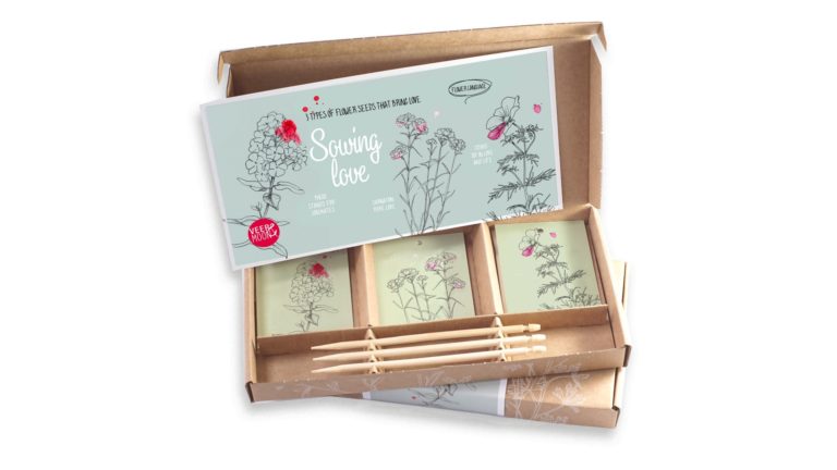 Giftbox with 3 types of flowerseeds ‘Sowing Love’