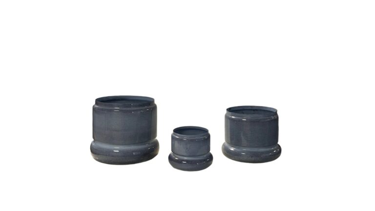 Metal pot/planter (blue)