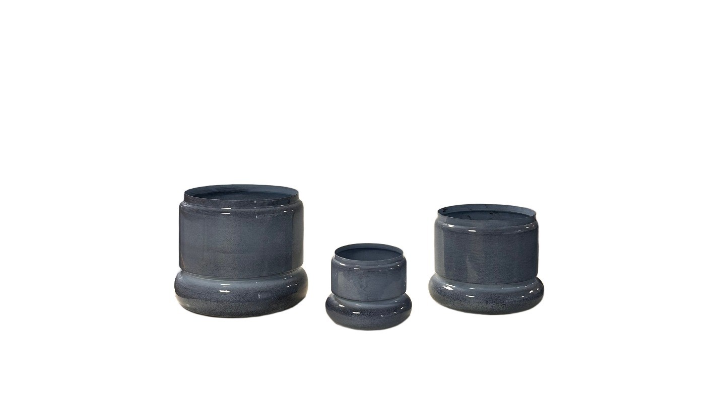 Metal pot/planter (blue)