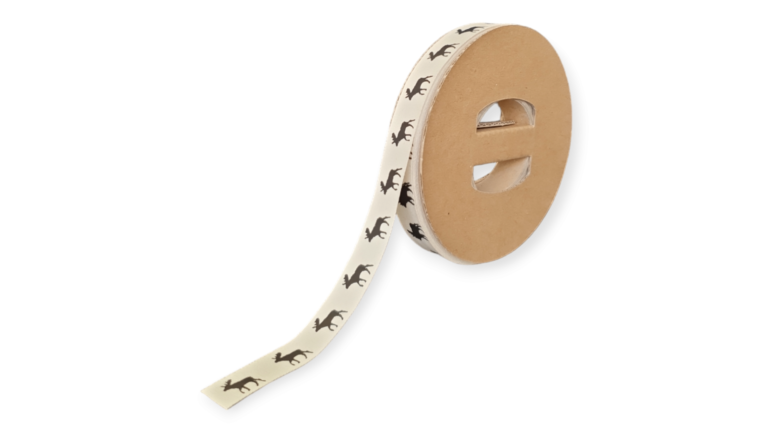 Cotton ribbon printed with texts and images