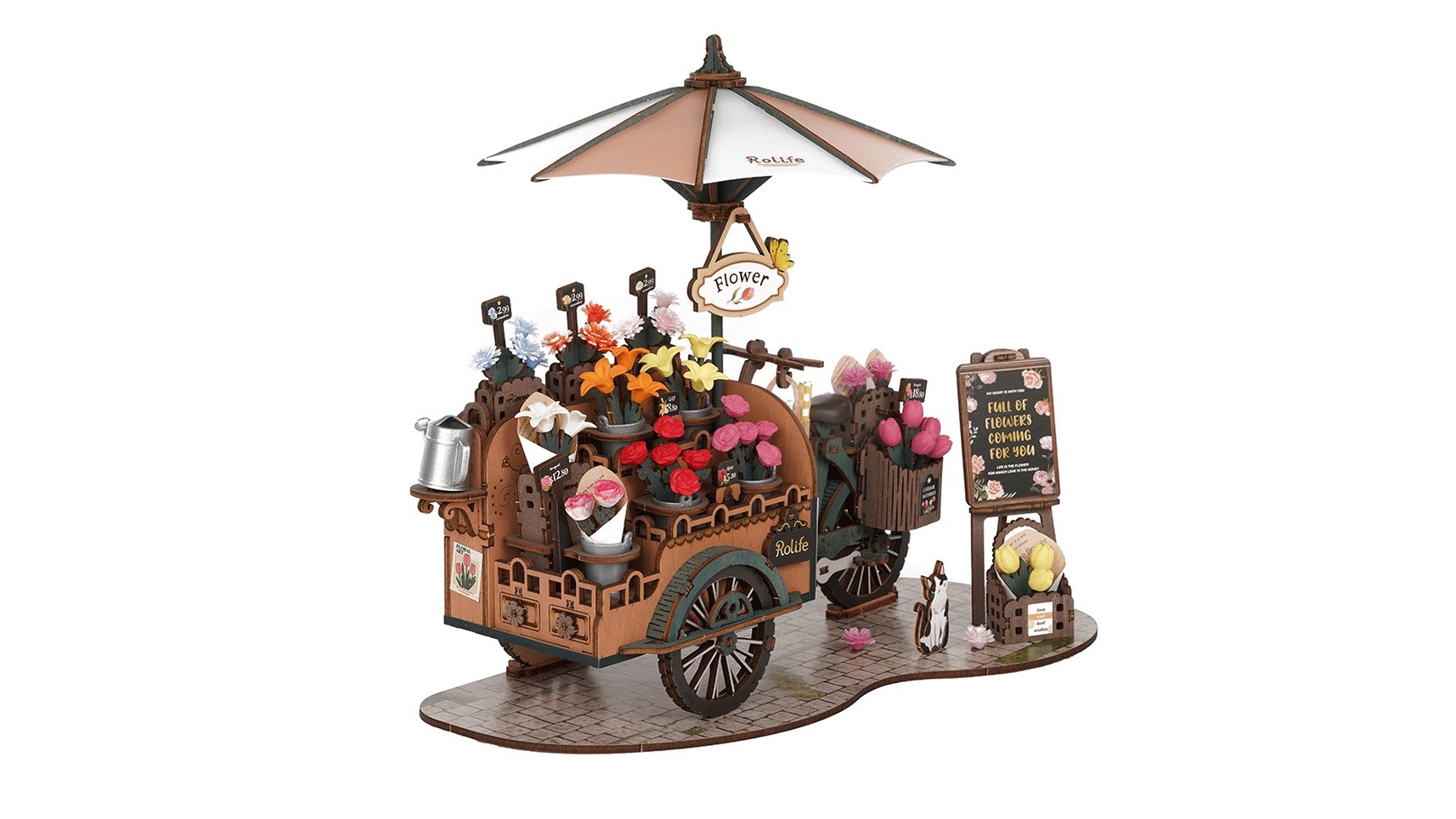 DIY 3D Wooden Modelkit, Blossom Cart, Robotime, TGS03