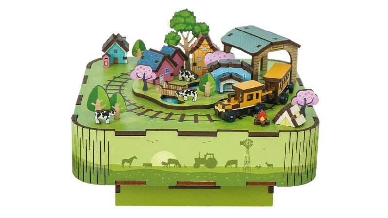 Musicbox DIY 3D Wooden Puzzle, Singing in the Meadow, Tone-Cheer, TQ058