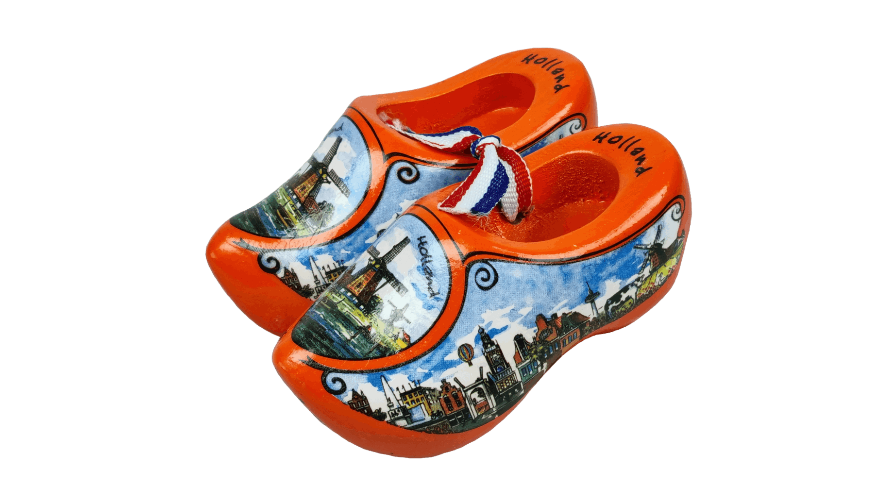Dutch clogs painted with a Dutch landscape full of details