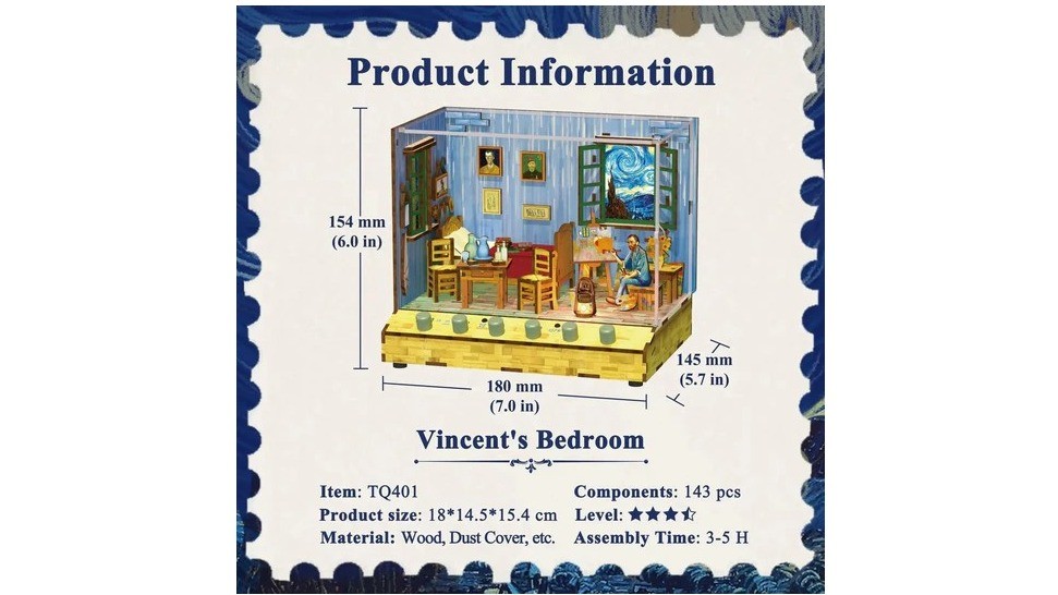 DIY Puzzle Miniature House Vincent’s Bedroom Tone-Cheer, TQ401