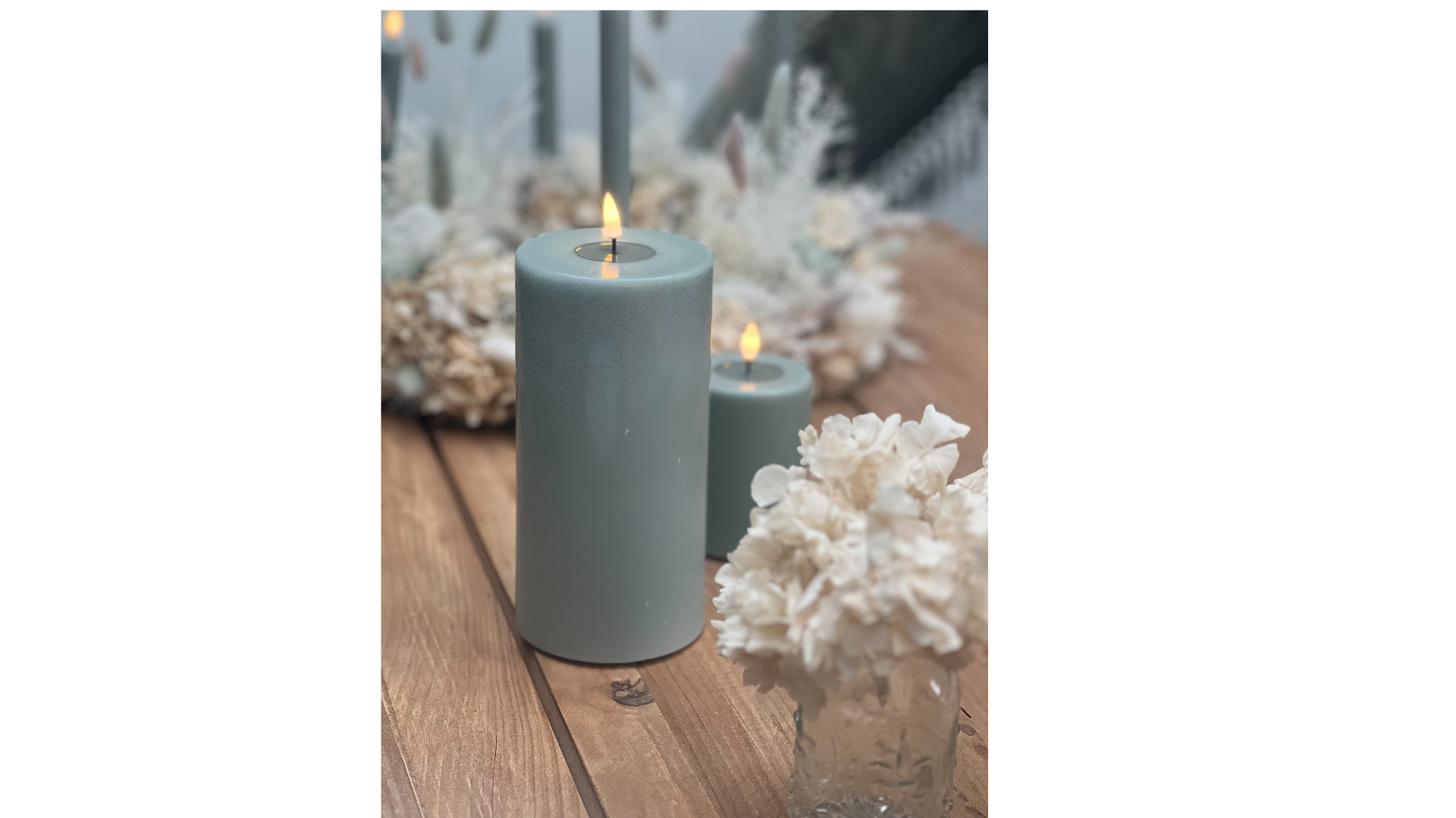 Deluxe Homeart led kaars Salvie green