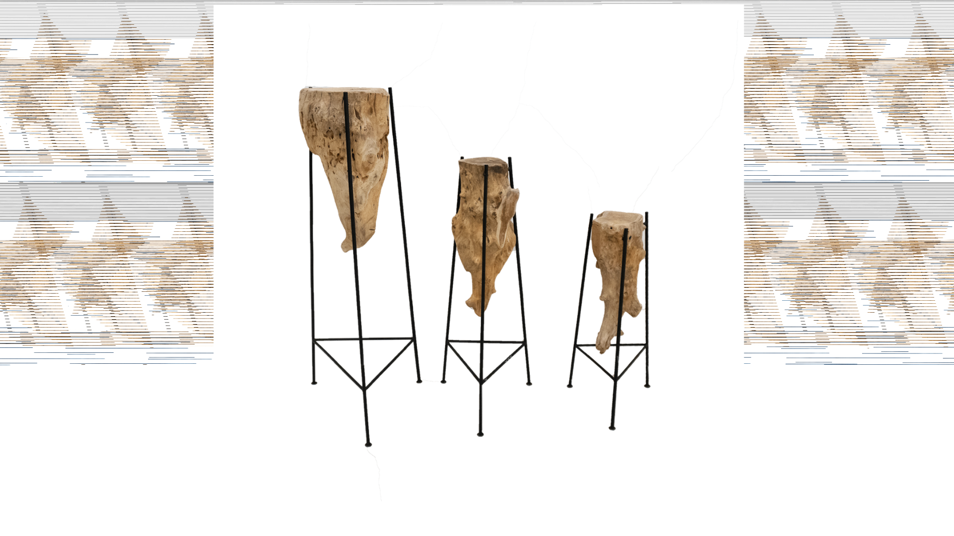 Houten standaarden set 3