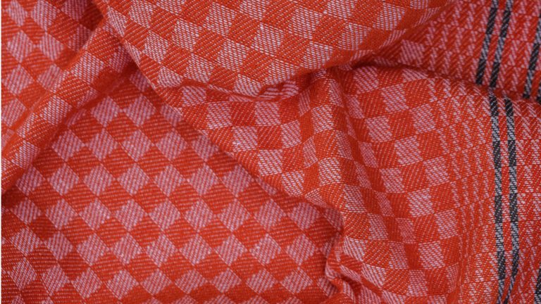 Tea towel – Grubentuch (pit towel) Orange | Grau