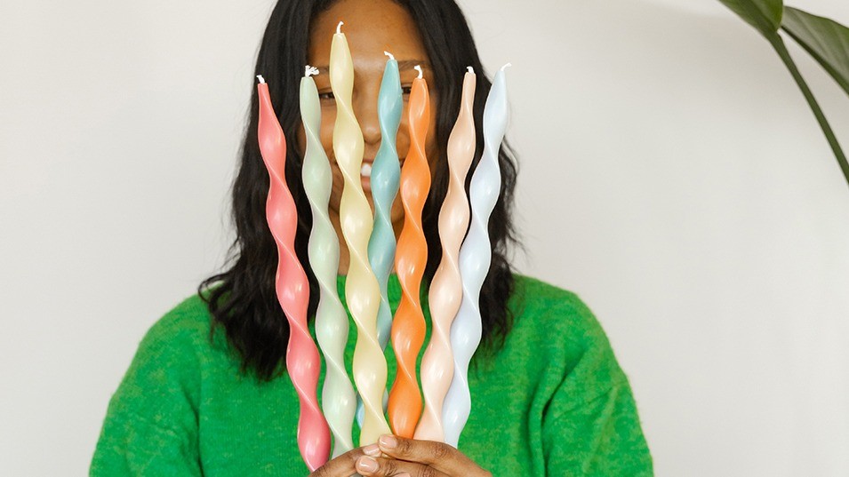 Big Spiral candles from plant-based wax