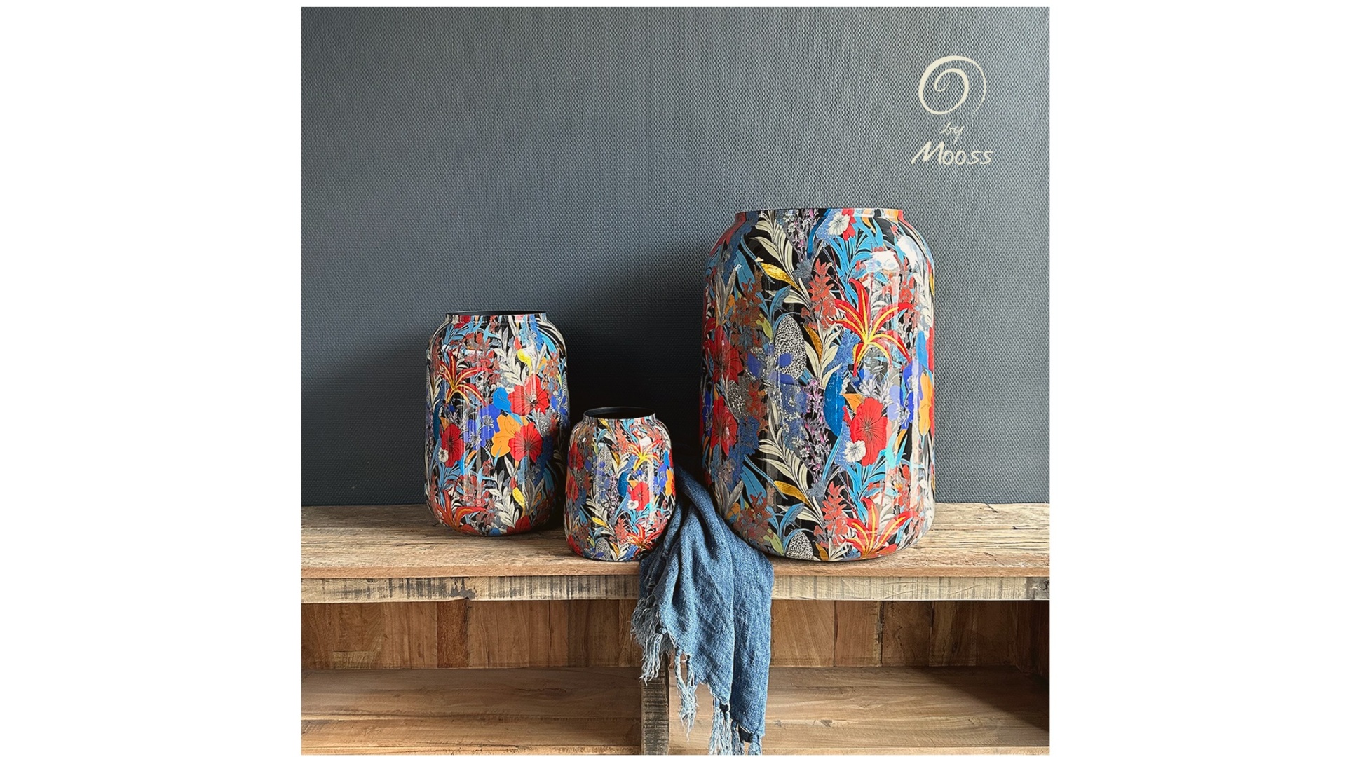 Vazen/planters Floral Blue