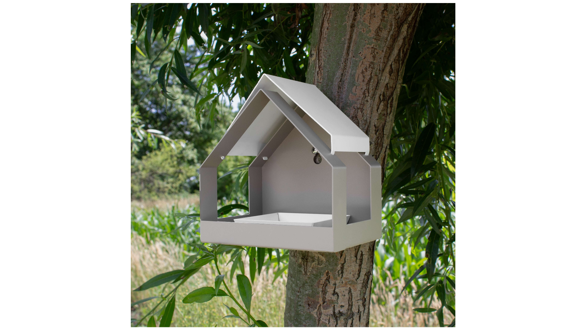 The Barn Wall bird feeder – sand / white
