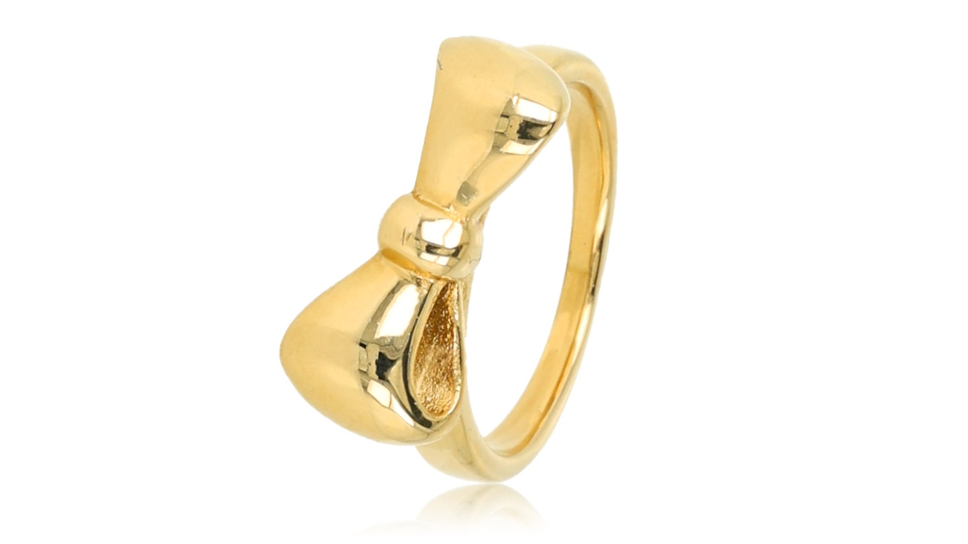 My Bendel gouden aanschuifring strik stainless steel