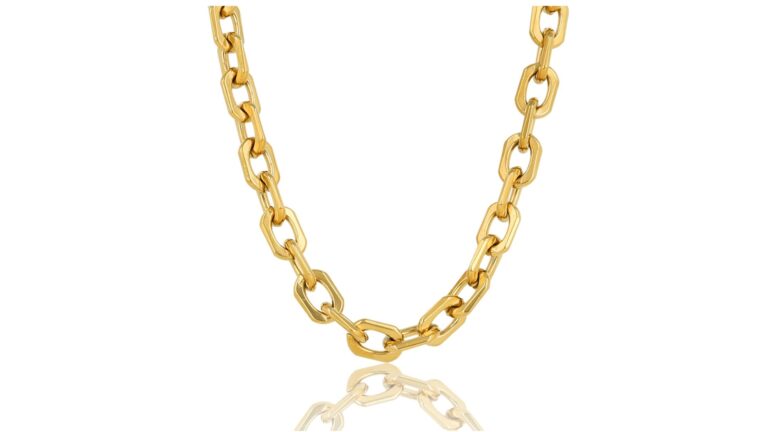 My Bendel gouden schakelketting grof stainless steel verstelbaar