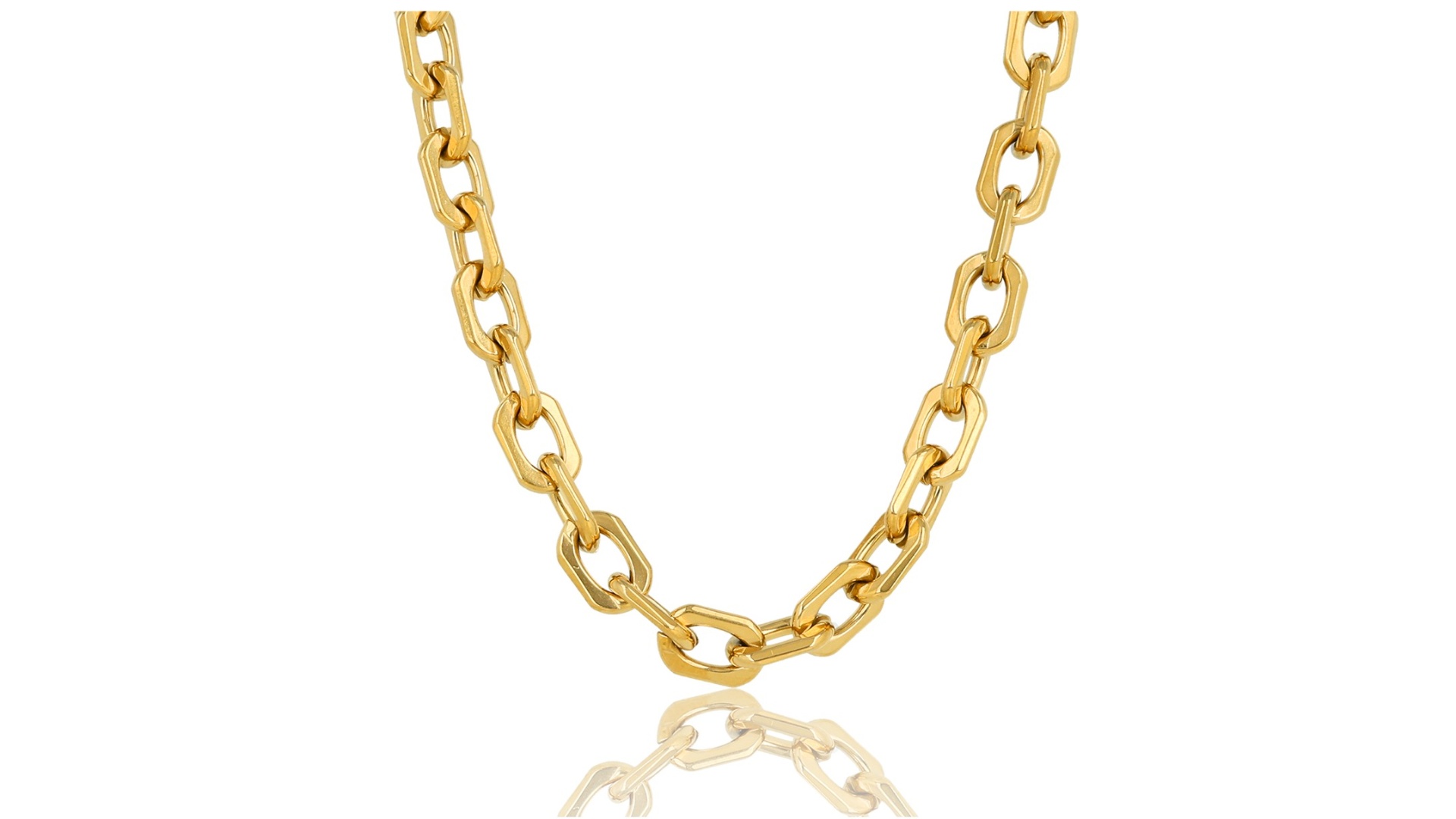 My Bendel gouden schakelketting grof stainless steel verstelbaar