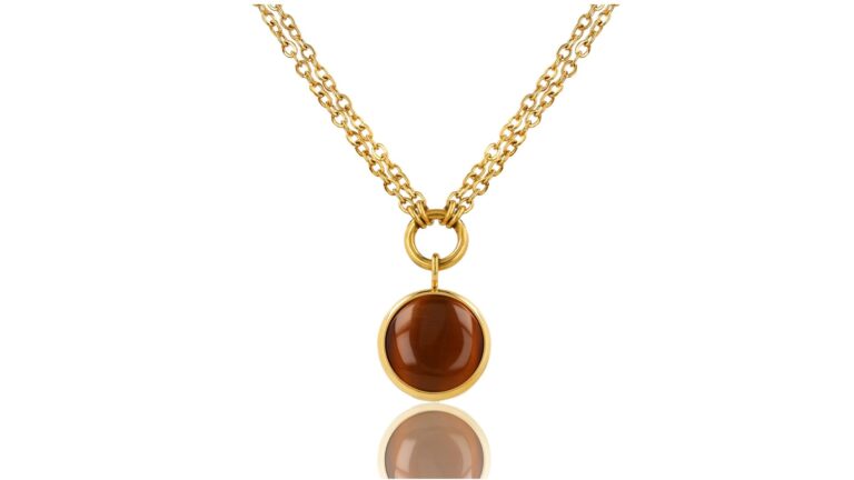 My Bendel gouden dubbele ketting verstelbaar Tiger Eye