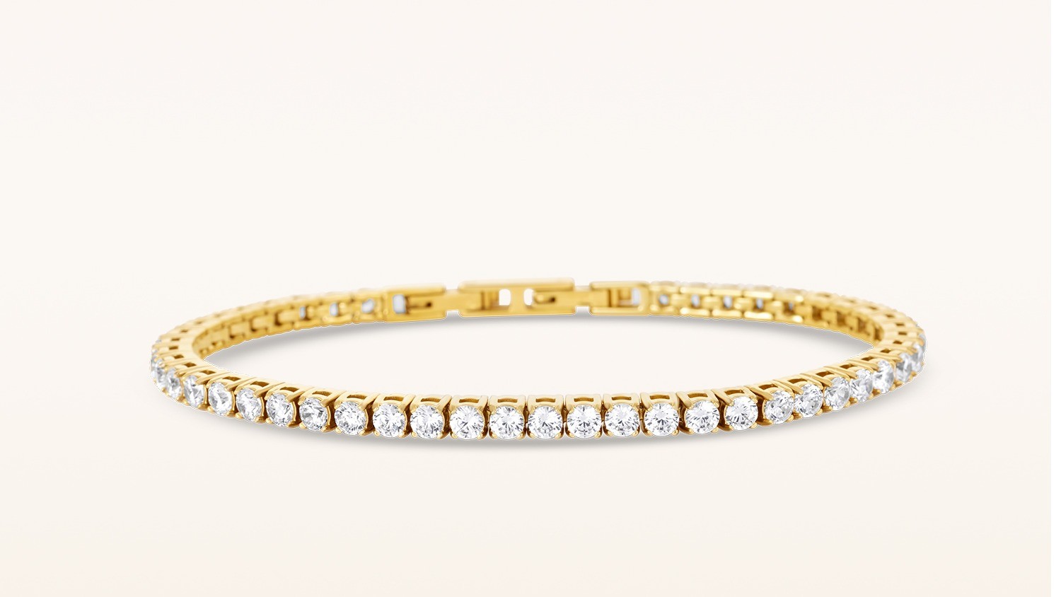 Exclusive tennis bracelet handmade design 14K plated gold